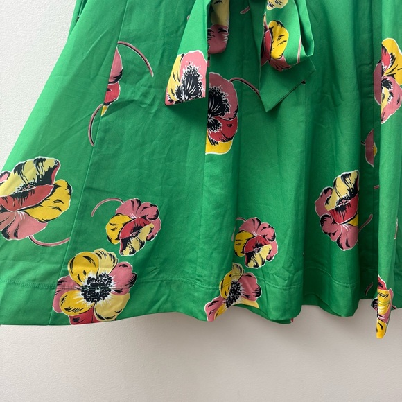 Floral Green A-Line Skirt - Picture 3 of 7